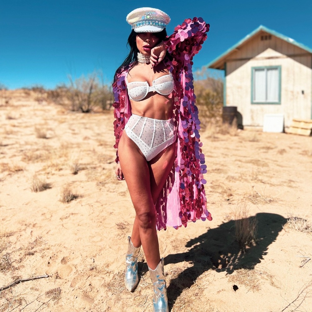 Pink Sequin Kimono